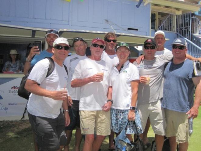 Event veteran, Doug Baker (centre in red cap) has chartered Runaway, an ultralight sled 70 which will be racing at the BVI Spring Regatta for the first time © BVI Spring Regatta